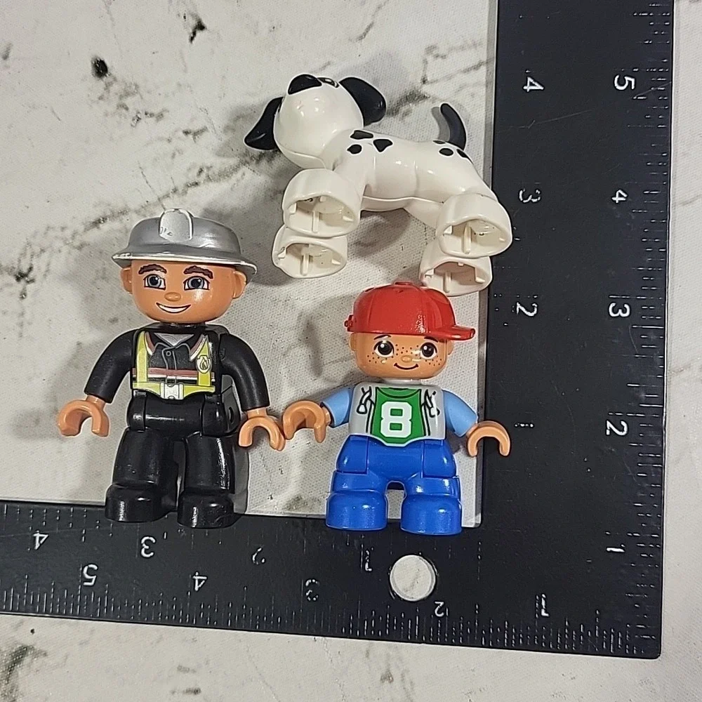 Lego Duplo Figures Lot Of 3 People Fireman Boy Kid Dalmatian Dog Pet‎ Animal - Picture 8 of 8